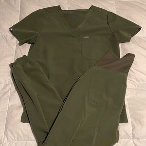 Olive maternity figs scrubs